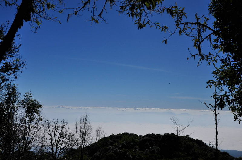 Vista of Sky and Clouds from the Hill at Doi Pha Hom Pok National Park Sky above clouds seen from a hill with trees and hills in foreground at Doi Pha Hom Pok National Park.